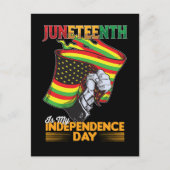 Junetetiende is mijn Onafhankelijkheidsdag Zwarte  Uitnodiging Briefkaart (Voorkant)