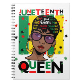 Junetetiende koningin Melanin Sista Black Girl Mag Notitieboek