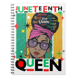 Junetetiende koningin Melanin Sista Black Girl Mag Notitieboek