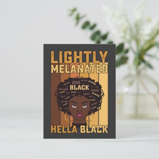 Junetetiende licht geMelaneerde Hella Black Melani Uitnodiging Briefkaart (Staand voorkant)