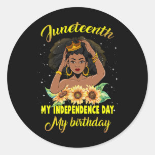 Junetetiende Mijn Onafhankelijkheidsdag Mijn verja Ronde Sticker