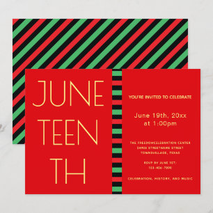 Junetetiende Red Yellow Freedom Celebration Kaart