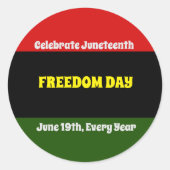 Junetetiende Ronde Sticker (Voorkant)