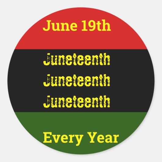 Junetetiende Ronde Sticker (Voorkant)