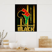 Junetetiende Unapologetisch zwart afrikaans-amerik Poster (Keuken)