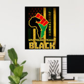 Junetetiende Unapologetisch zwart afrikaans-amerik Poster (Thuiskantoor)