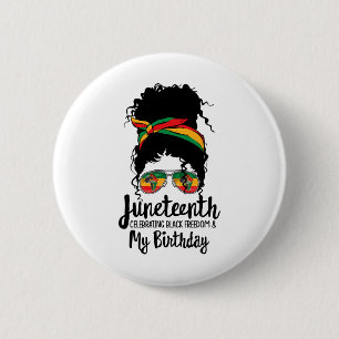 Junetetiende verjaardag van de zwarte vrijheid Mij Ronde Button 5,7 Cm