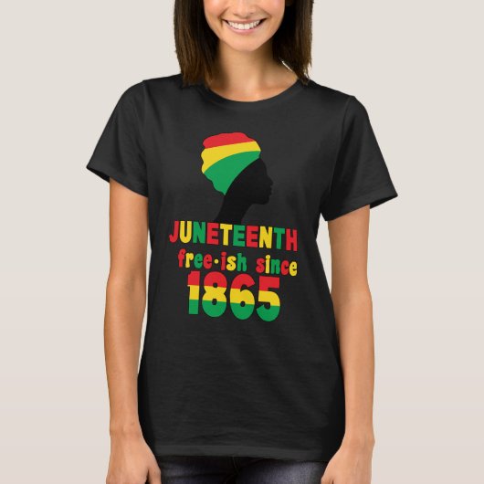 Junetetiende vrij-ish sinds 1865 Vrouwen zwartGesc T-shirt (Voorkant)