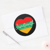 Junetetiende vrij-vis sinds 1865 ronde sticker (Envelop)