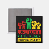 Junetetiende Word Art Pan Africa Colour Square Magneet (Voorkant / Achterkant)