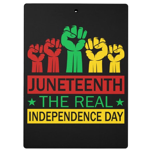 Junetetiende Word Art Pan Africa Colours Klembord (Achterkant)