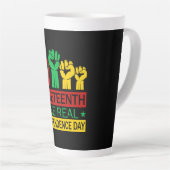 Junetetiende Word Art Pan Africa Colours Latte Mok (Rechterhoek)