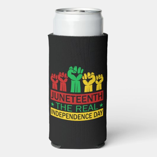 Junetetiende Word Art Pan Africa Colours Seltzer Blikjeskoeler (Seltzer Achterkant)