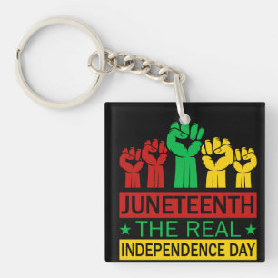 Junetetiende Word Art Pan Africa Colours Sleutelhanger