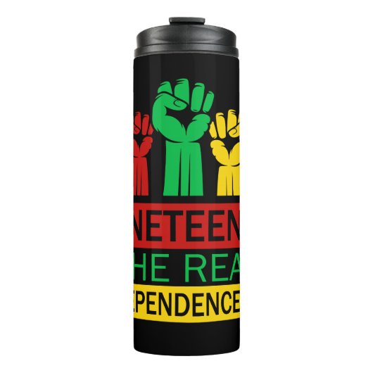 Junetetiende Word Art Pan Africa Colours Thermosbeker (Voorkant)