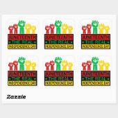 Junetetiende Word Art Pan Africa Colours Vierkante Sticker (Vel)