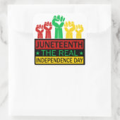 Junetetiende Word Art Pan Africa Colours Vierkante Sticker (Tas)