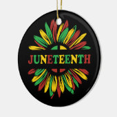 Junetetiende | Zonnebloem | Rood Zwart Groen Keramisch Ornament (Links)