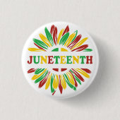 Junetetiende | Zonnebloem | Rood Zwart Groen Ronde Button 3,2 Cm (Voorkant)