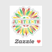 Junetetiende | Zonnebloem | Rood Zwart Groen Sticker (Vel)