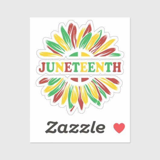 Junetetiende | Zonnebloem | Rood Zwart Groen Sticker (Vel)
