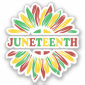 Junetetiende | Zonnebloem | Rood Zwart Groen Sticker (Voorkant)