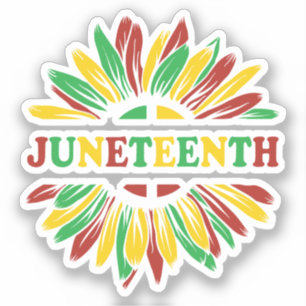 Junetetiende   Zonnebloem   Rood Zwart Groen Sticker