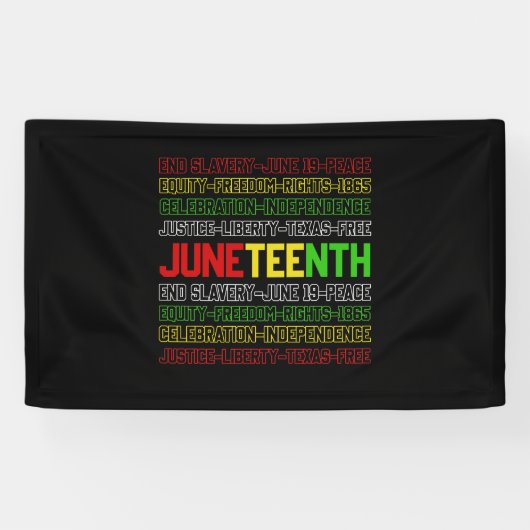 Junetetiende zwarte geschiedenis Afro-Amerikaans-A Spandoek (Horizontaal)