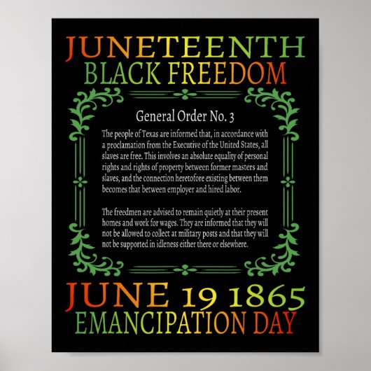 Junetetiende zwarte geschiedenis van de Afrikaanse Poster (Voorkant)