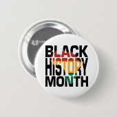 Junetetiende zwarte geschiedenismaand ronde button 5,7 cm (Voorkant /achterkant)