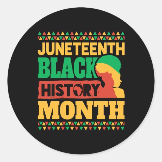 Junetetiende zwarte geschiedenismaand ronde sticker (Voorkant)
