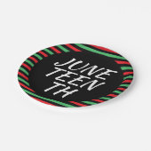 Junetetiende zwarte grens papieren bordje (Gekanteld)