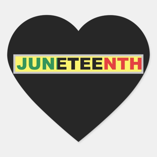 Junetetiende Zwarte Onafhankelijkheidsdag Hart Sticker (Voorkant)
