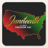 Junetetiende Zwarte Onafhankelijkheidsdag Kartonnen Onderzetters (Voorkant)
