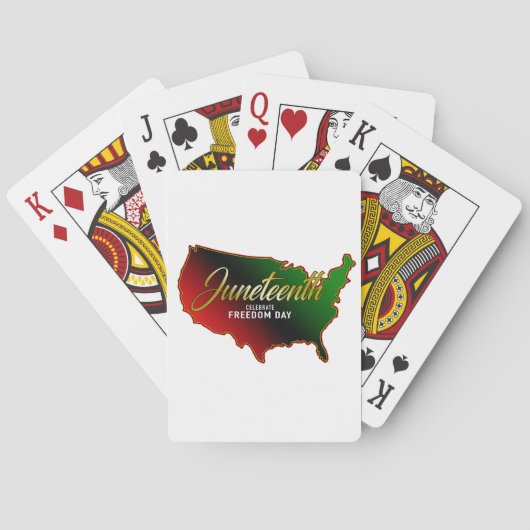 Junetetiende Zwarte Onafhankelijkheidsdag Pokerkaarten (Achterkant)