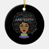 Junetetiende | Zwarte vrouw | Zwarte rechten Keramisch Ornament (Voorkant)