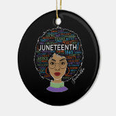 Junetetiende | Zwarte vrouw | Zwarte rechten Keramisch Ornament (Links)