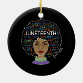 Junetetiende | Zwarte vrouw | Zwarte rechten Keramisch Ornament (Achterkant)