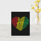 Junettiende Heart Word Cloud Black Freedom Junetee Kaart (Gele Bloem)