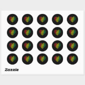 Junettiende Heart Word Cloud Black Freedom Junetee Ronde Sticker (Vel)