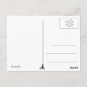 junge Dame auf dem Fahrrad schwarz/weiss Briefkaart (Achterkant)
