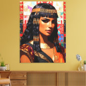 Junge Königin Cleopatra Farbige Porträtkunst Canvas Afdruk (Insitu (Woonkamer))