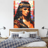 Junge Königin Cleopatra Farbige Porträtkunst Canvas Afdruk (Insitu (Slaapkamer))
