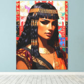 Junge Königin Cleopatra Farbige Porträtkunst Canvas Afdruk (Insitu (Houten vloer))