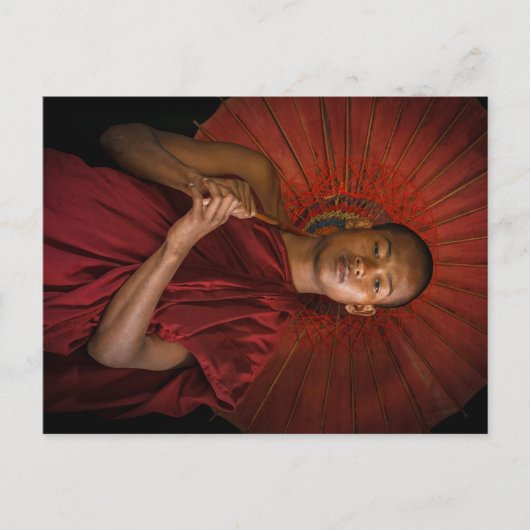 Junger Mönch in den Tempeln von Bagan Postkarte Briefkaart (Voorkant)