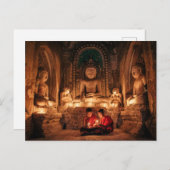 Junger Mönch in den Tempeln von Bagan Postkarte Briefkaart (Voorkant / Achterkant)