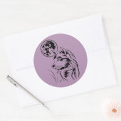 junger träumender Wolf Aufkleber Ronde Sticker (Envelop)