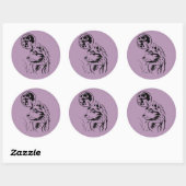 junger träumender Wolf Aufkleber Ronde Sticker (Vel)