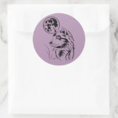 junger träumender Wolf Aufkleber Ronde Sticker (Tas)