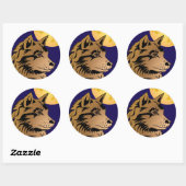 junger träumender Wolf Aufkleber Ronde Sticker (Vel)